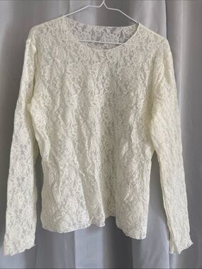 Hanky Panky Cream Lace Long-Sleeve Tee